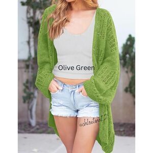 New Long Sleeves Oversized Hollow Out Cardigan Sweater